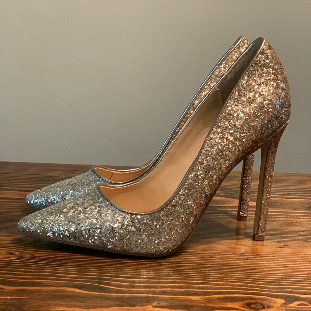 Glittery Silver Gold Ombré Heels 👠